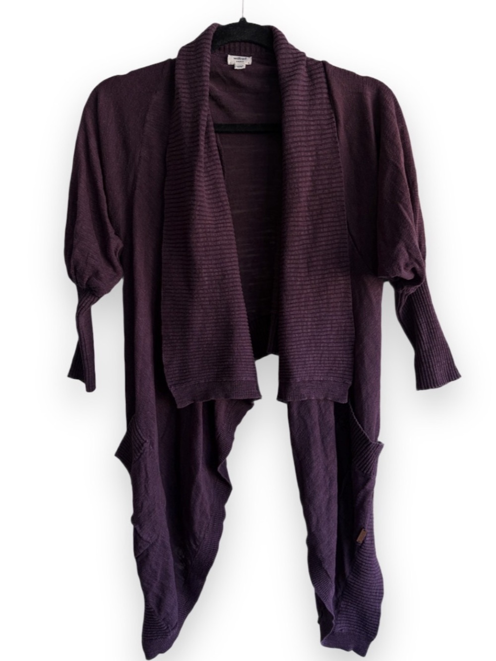 ARITZIA Wilfred Waterfall Draped Cardigan *LINEN COTTON* - Purple/Plum -  SMALL